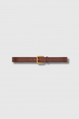 Ceinture Cassandre en cuir lisse effet vieilli marron 
