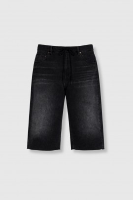 Black denim Bermuda short