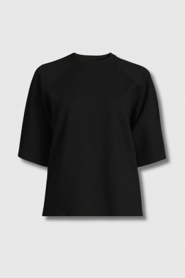 Black viscose knit top