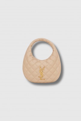 Sac Icarino en cuir matelassé beige 