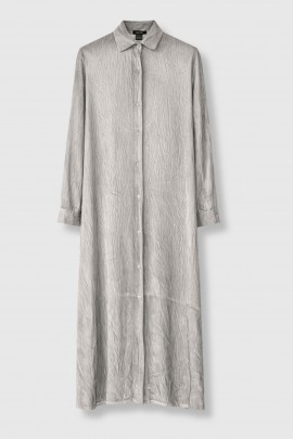 Silver silk shirt dress