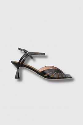 Gioia black leather sandals