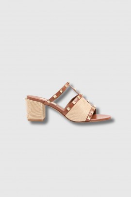 Sandales Rockstud beige/marron 