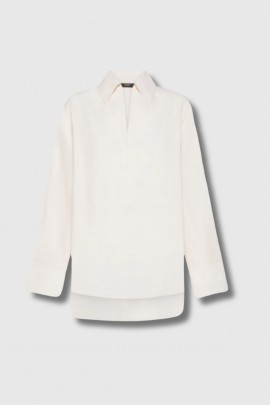 Chemise fluide col V écru