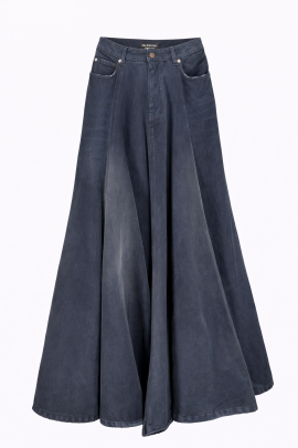 Jupe Maxi en denim bleu foncé