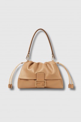 Large Mamma Baguette bag in Cappuccino nappa leather