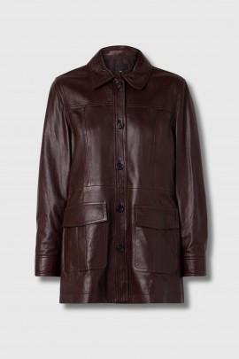 Veste en cuir Emmylou Merlot