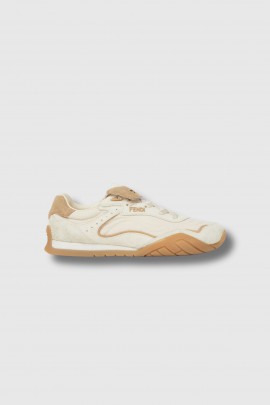 Baskets en cuir beige 