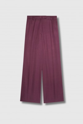 Penn trousers in aubergine purple satin