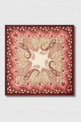 Foulard Papier floral bordeaux