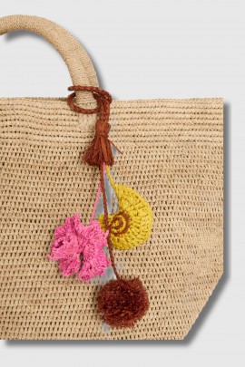 Charm à sac en raphia Shell