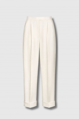 Pantalon Rugiada en gabardine ivoire