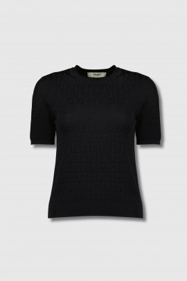 Black FF lace logo T-shirt