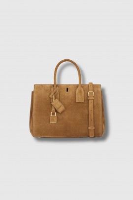 Sac de Jour small en daim caramel 