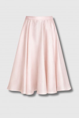 Long Calle skirt in powder pink silk organza