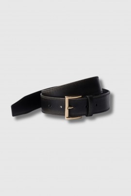 Ceinture en cuir vieilli noir 