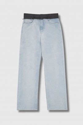 Jeans with tailored waistband