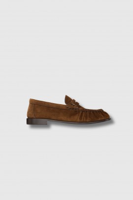 Soft brown suede loafers