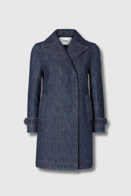 Blue denim FF caban jacket