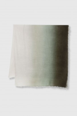 Green cashmere and silk gradient scarf
