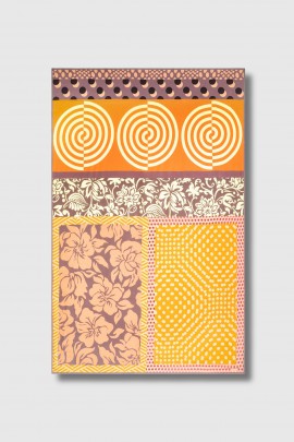 Foulard floral jacuqard orange 