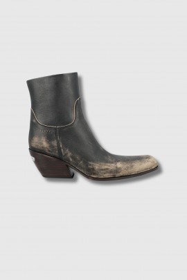 Memphis cowboy boots in aged black-brown leather