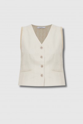 Top Calibri sans manches boutonné beige 