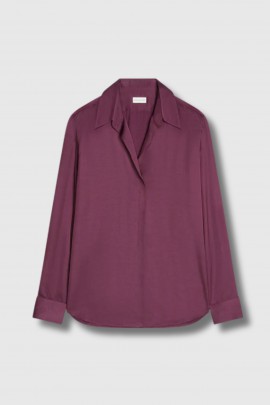 Burgundy satin shirt