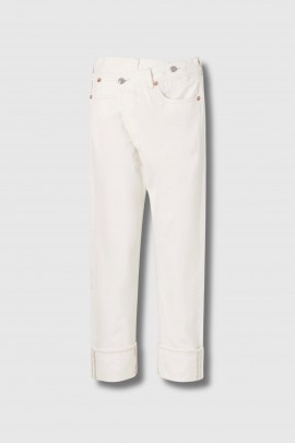 Cuffed Crossover Cement White jeans