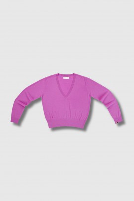 Collin V-neck sweater in pink cashmere and wool