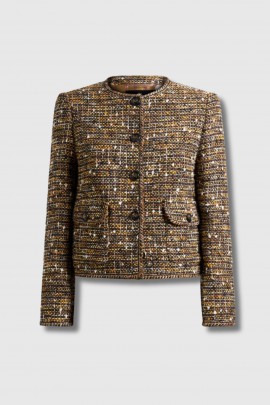 Veste en tweed jaune 