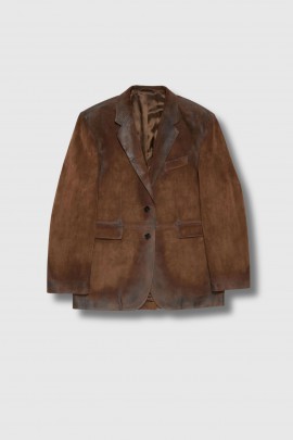 Blazer en daim vintage marron