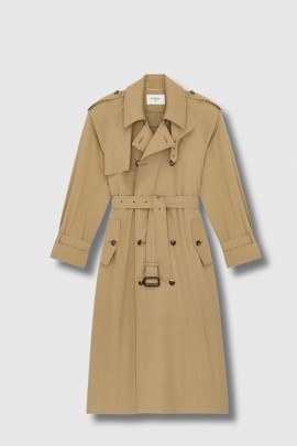 Trench en coton et soie beige 