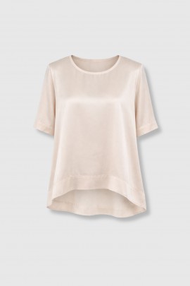 Top en soie zero beige