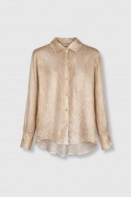 Bronze-print silk shirt