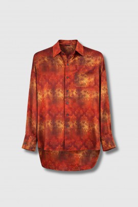 Oversized multicolor orange shirt