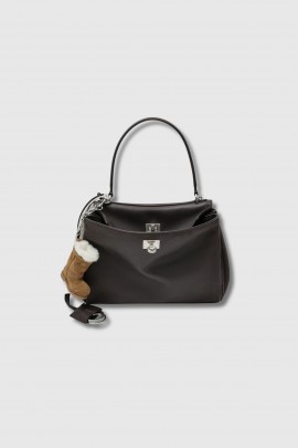 Small Rodeo Bag in espresso-colored distressed black leather