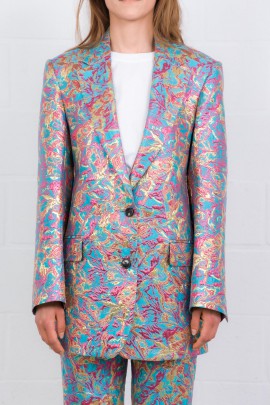 Basti multicolour floral jacquard blazer