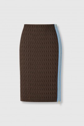 Jupe torsadée marron