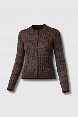 Brown cardigan cable knit