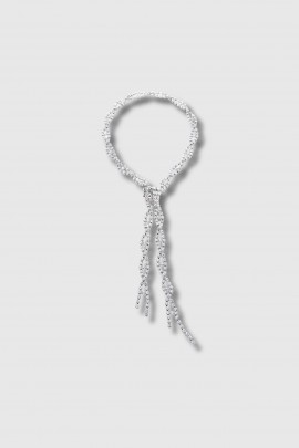 Silver-tone Rhinestone Riviera Necklace