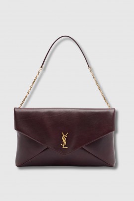 Cassandre Envelope Bag in Burgundy Leather
