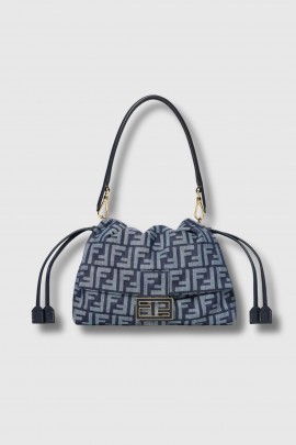 Mamma Baguette logo denim blue bag