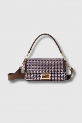 Violet crystal Baguette bag