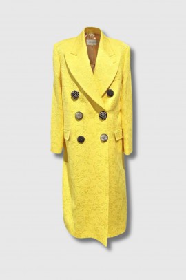 Yellow quilted jacquard Rosea coat