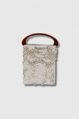 Sac gris à strass