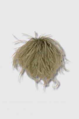 Grey green Meryl ostrich feather brooch