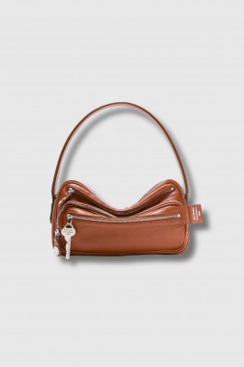 Camero Party bag in cognac brown suede