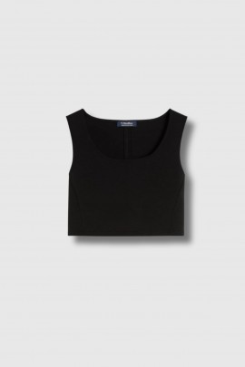 Black cropped bustier top