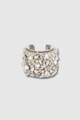 Silver rhinestone cuff bracelet